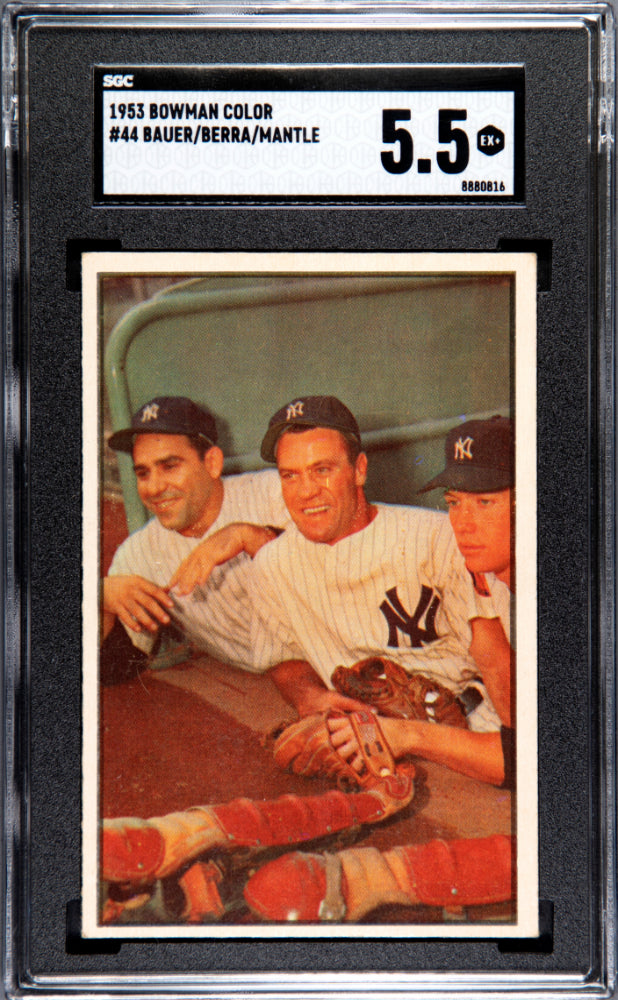 1953 BOWMAN BAUER/BERRA/MANTLE COLOR #44 SGC 5.5