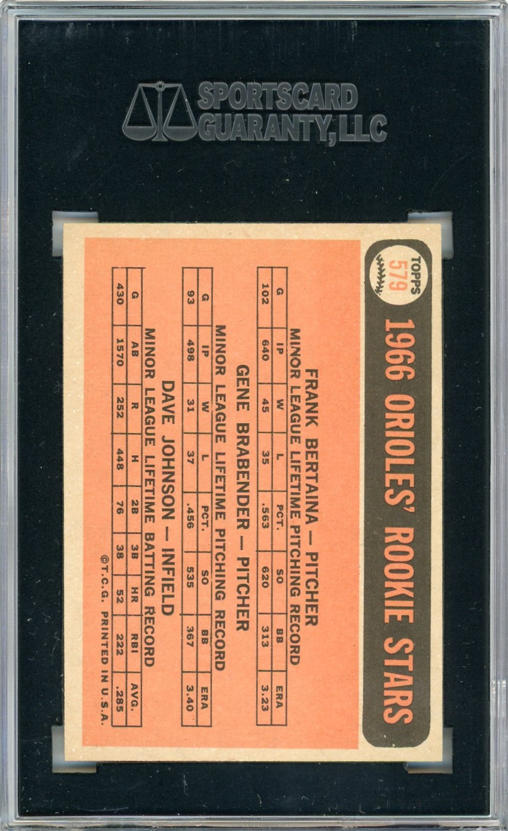1966 Topps Dave Johnson #579 SGC 7.5