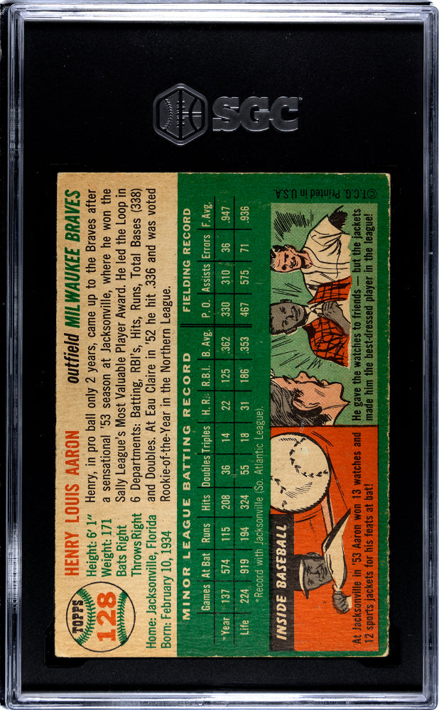 1954 TOPPS HENRY AARON #128 SGC 5