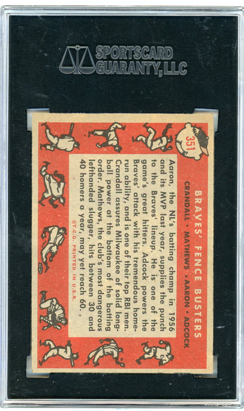 1958 Topps Braves' Fence Busters #351 SGC 7
