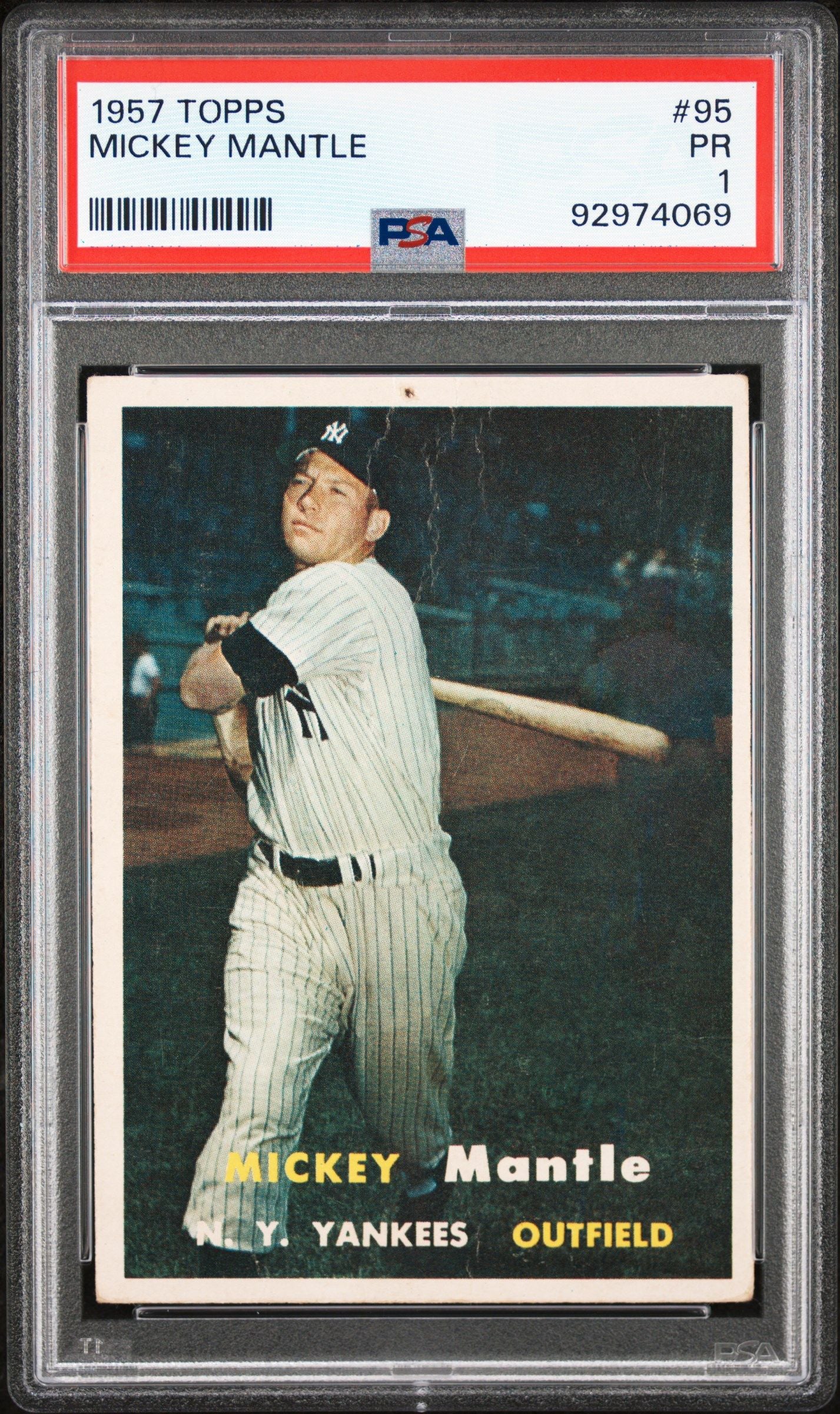 1957 TOPPS MICKEY MANTLE #95 PSA 1