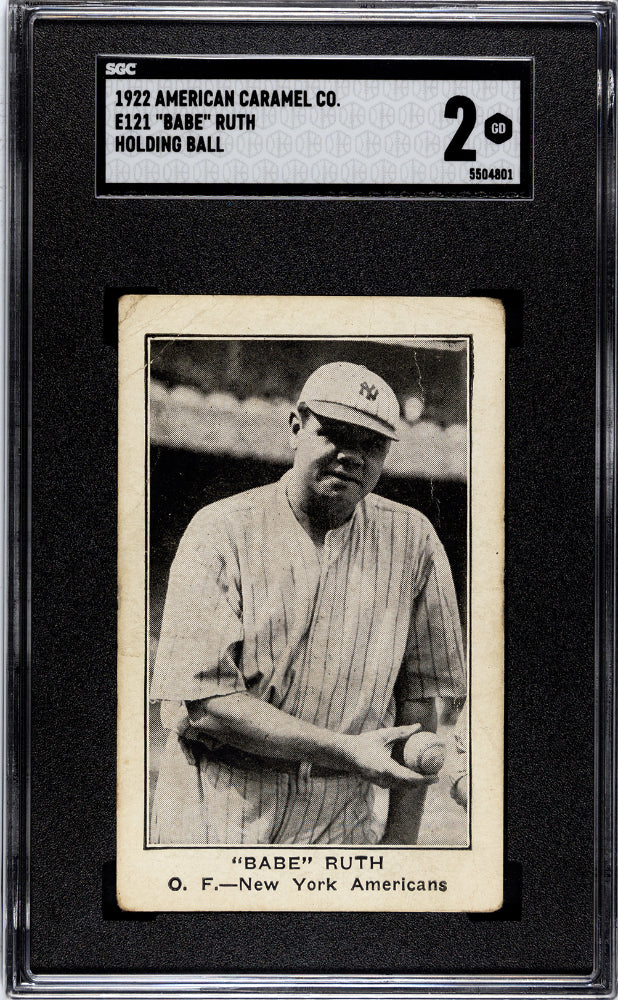 1922 BABE RUTH AMERICAN CARAMEL CO. SERIES OF 120 (E121) HOLDING BALL SGC 2