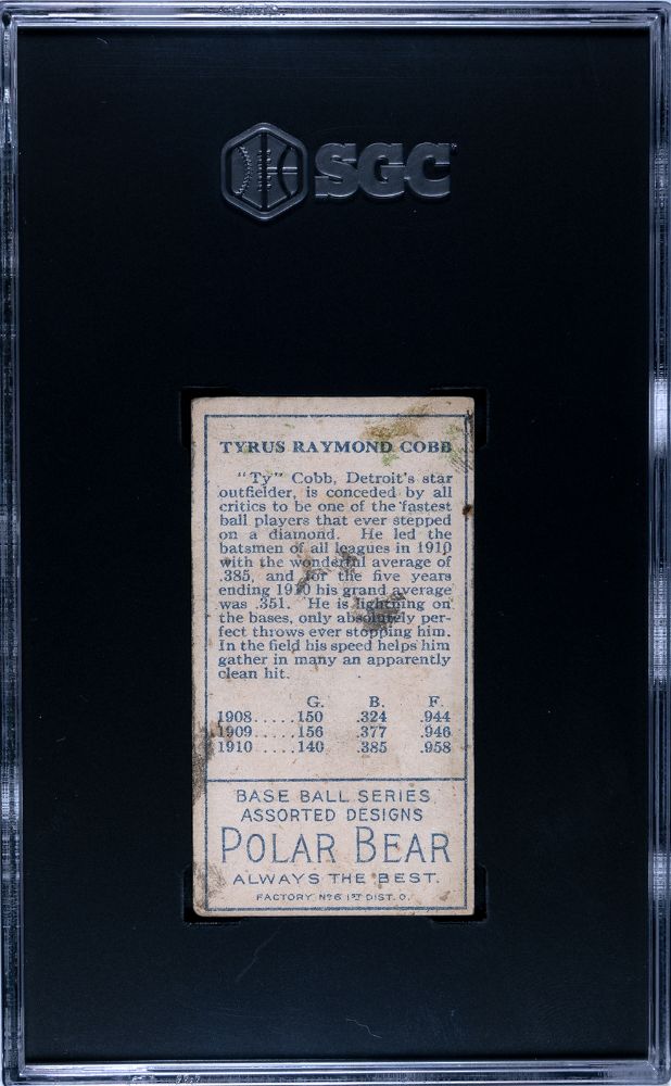 1911 COBB, TY POLAR BEAR (T205) SGC AUTHENTIC