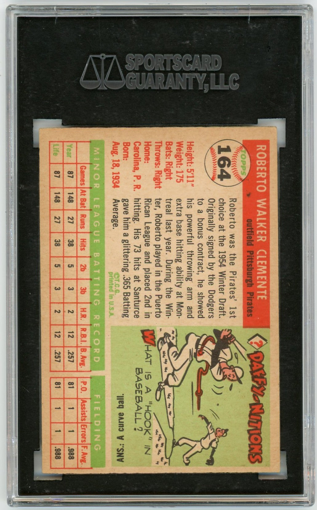 1955 Topps Roberto Clemente #164 SGC 5.5