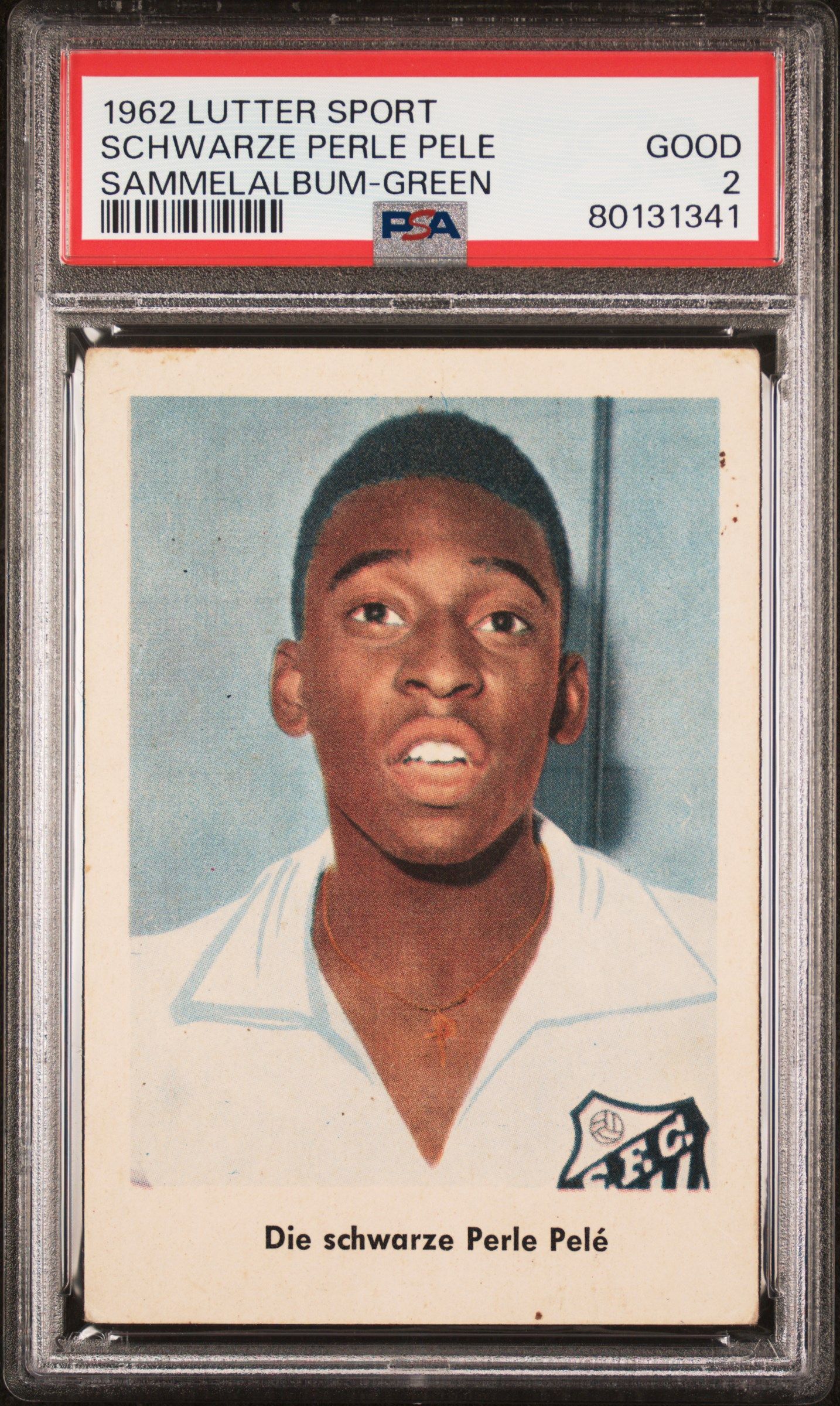 1962 SCHWARZE PERLE PELE LUTTER SPORT SAMMELALBUM SAMMELALBUM-GREEN PSA 2