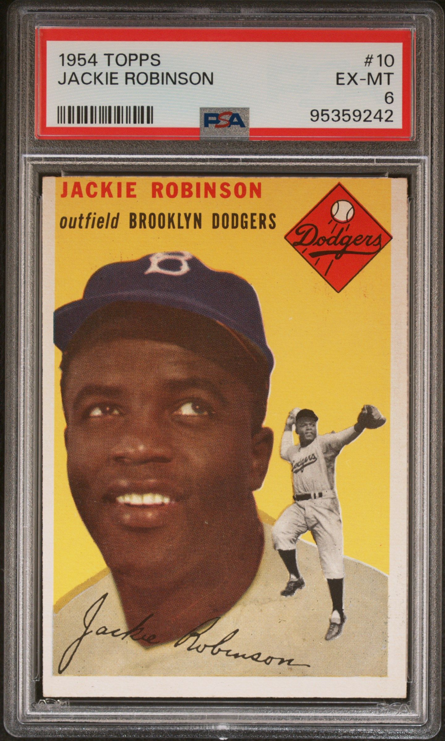 1954 TOPPS JACKIE ROBINSON #10 PSA 6