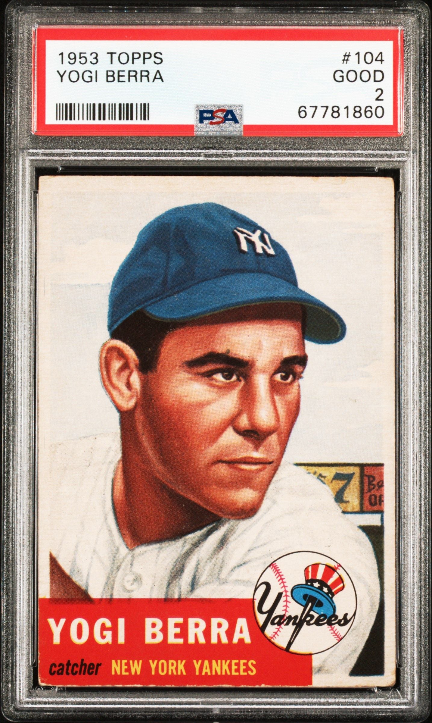 1953 TOPPS YOGI BERRA #104 PSA 2