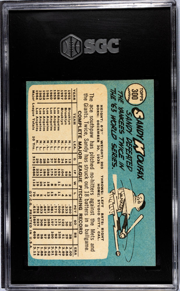 1965 TOPPS SANDY KOUFAX #300 SGC 7