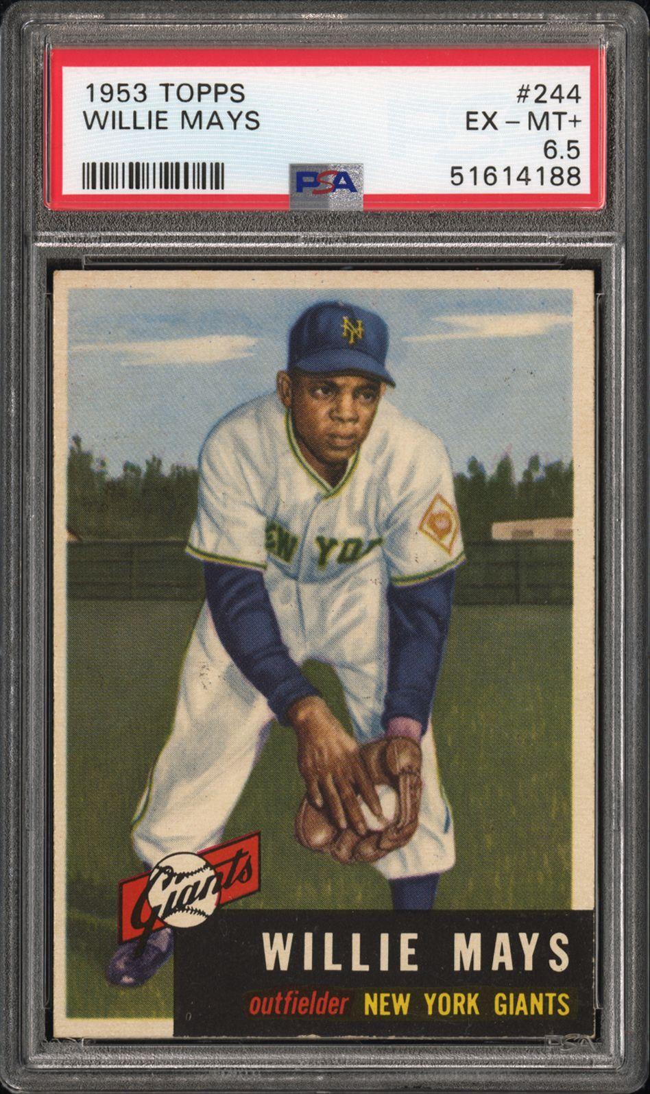1953 Topps #244 Willie Mays PSA 6.5