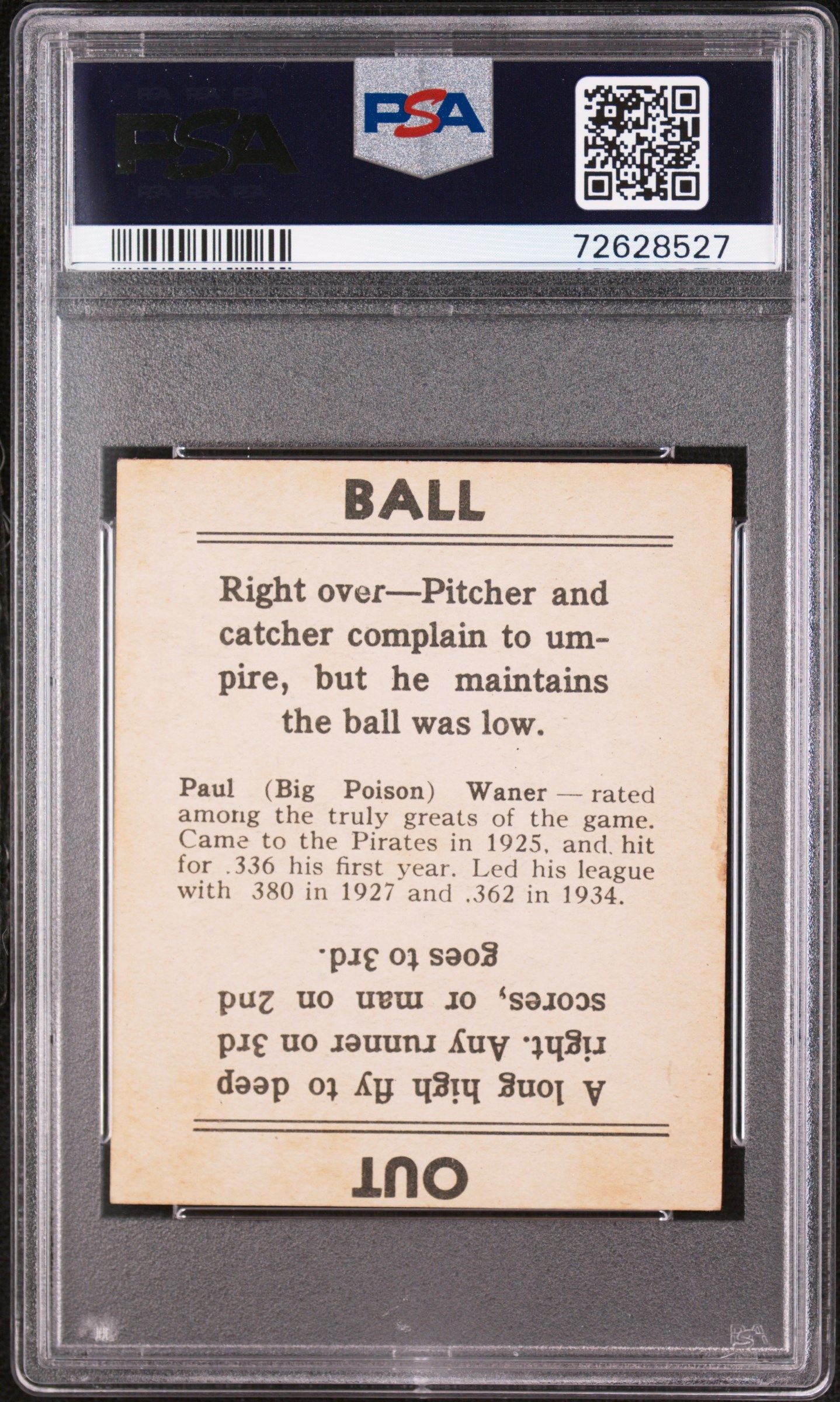 1936 GOUDEY PAUL WANER PSA 4