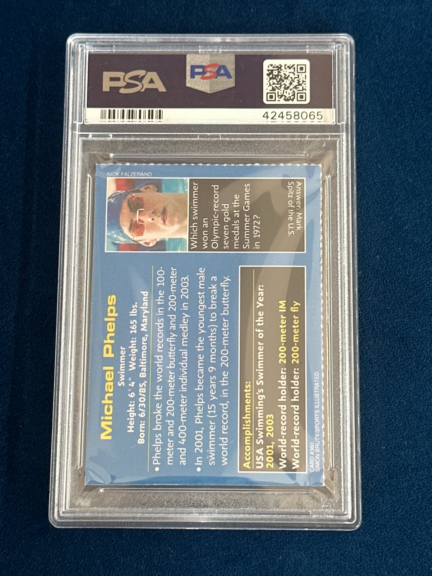 2004 S.I. For Kids Michael Phelps #360 PSA A Auto 10