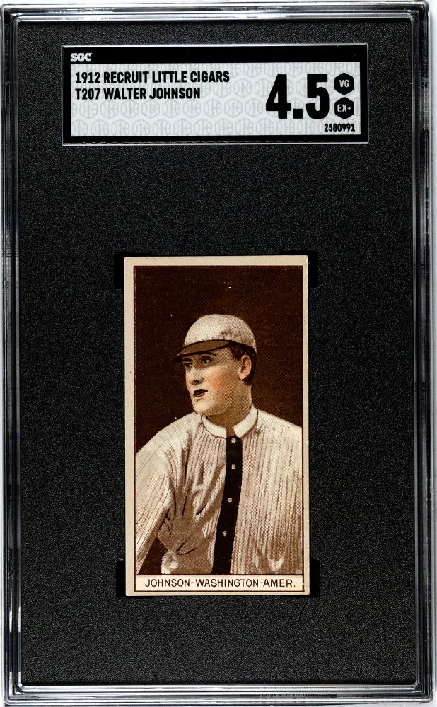 1912 WALTER JOHNSON RECRUIT LITTLE CIGARS (T207) SGC 4.5