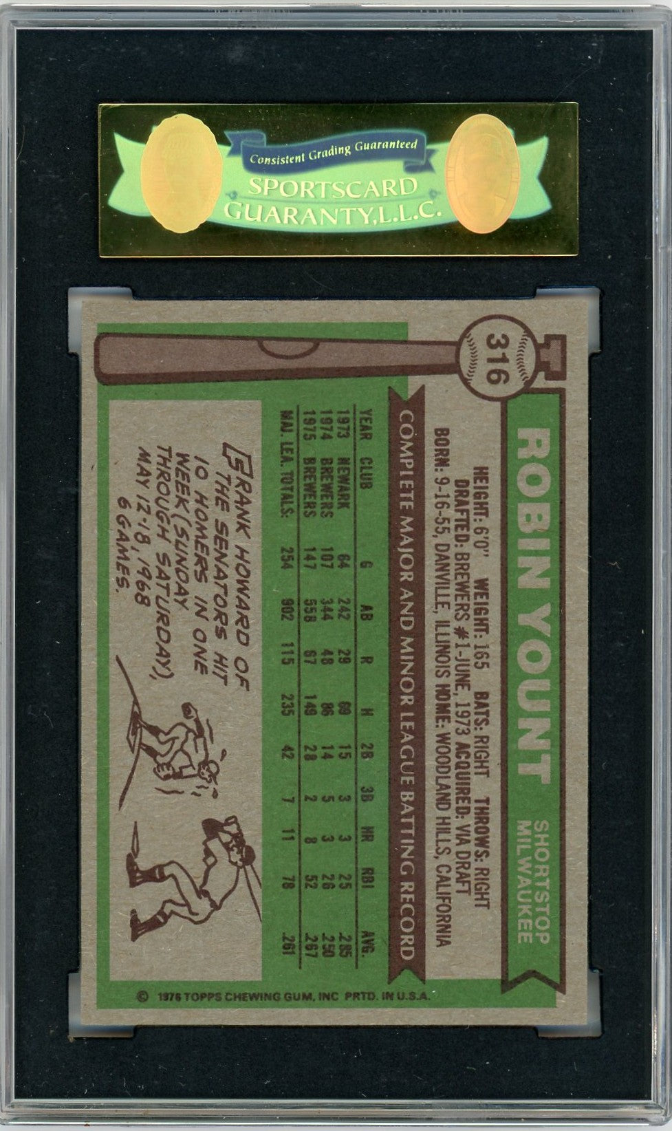 1976 Topps Robin Yount #316 SGC 9