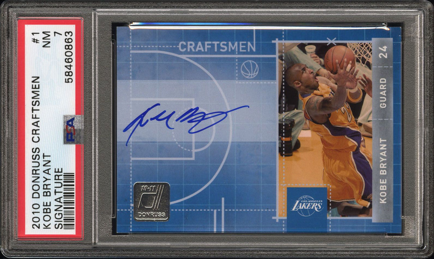 2010 DONRUSS KOBE BRYANT CRAFTSMEN SIGNATURE #1 PSA 7