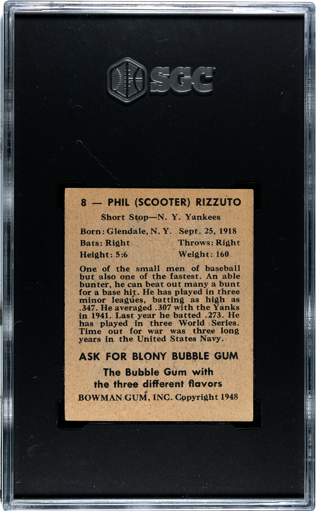 1948 BOWMAN PHIL RIZZUTO #8 SGC 5