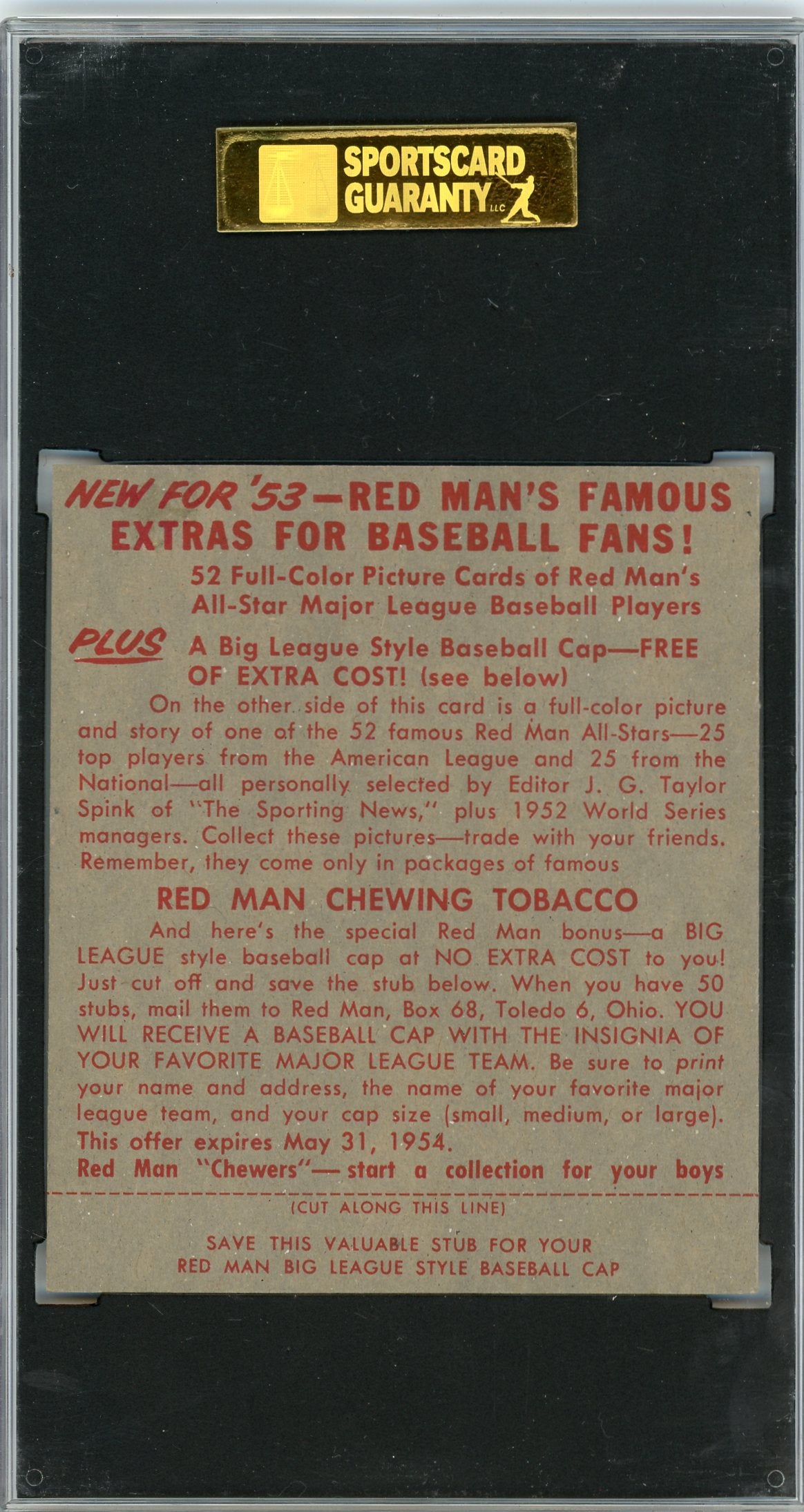 1953 Redman Tobacco Duke Snider #NL-14 SGC 6