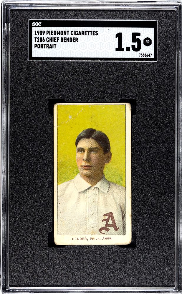1909 BENDER, CHIEF PIEDMONT CIGARETTES (T206) PORTRAIT SGC 1.5