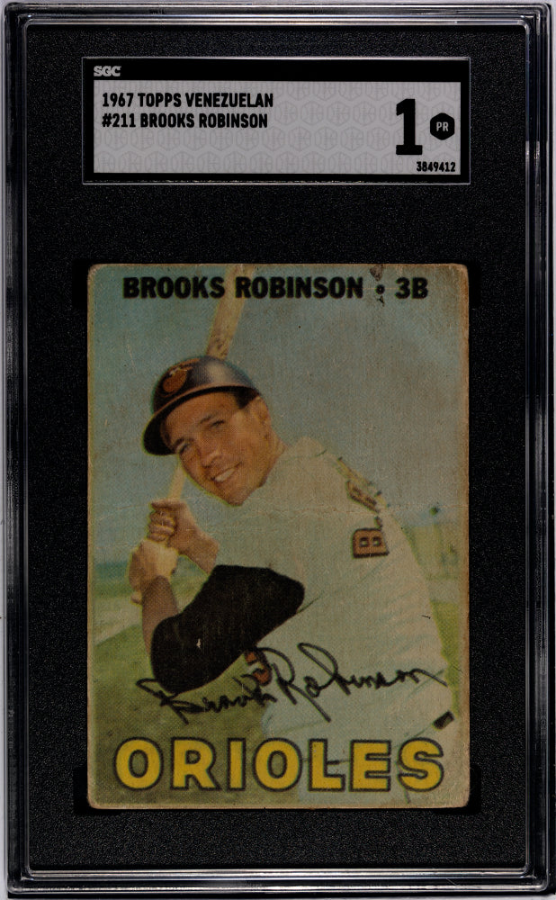 1967 TOPPS BROOKS ROBINSON VENEZUELAN #211 SGC 1