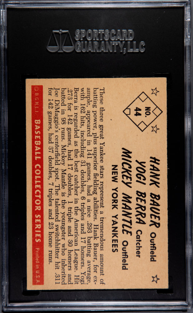 1953 BOWMAN BAUER/BERRA/MANTLE COLOR #44 SGC 5.5