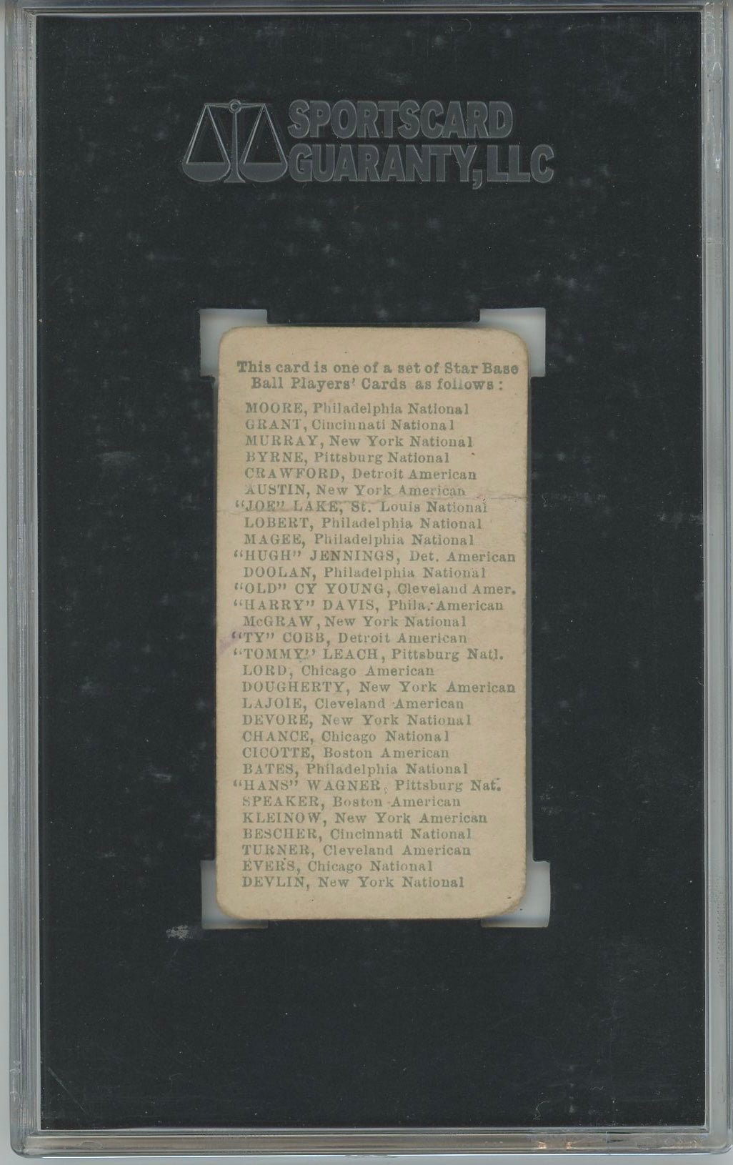 1911 George Close Candy Co. (E94) Harry Lord SGC 1.5