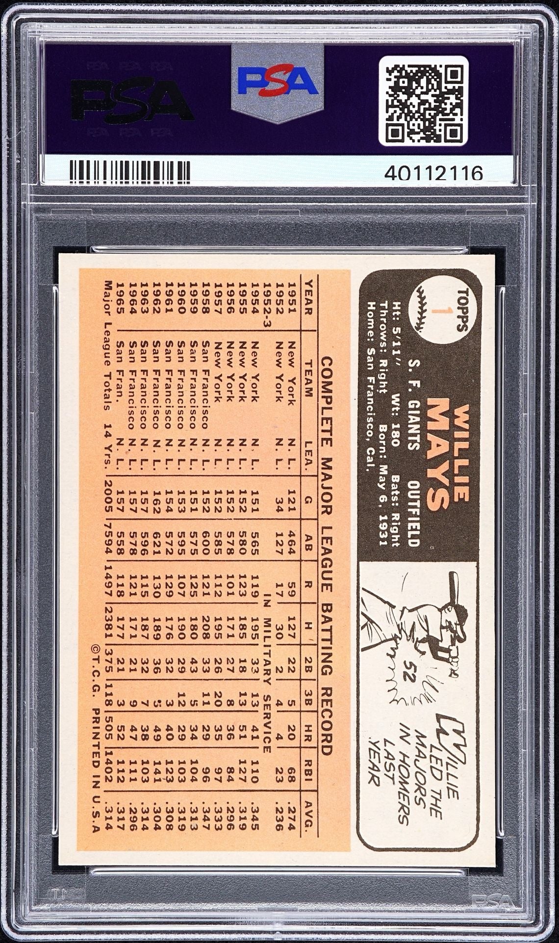 1966 TOPPS WILLIE MAYS #1 PSA 9