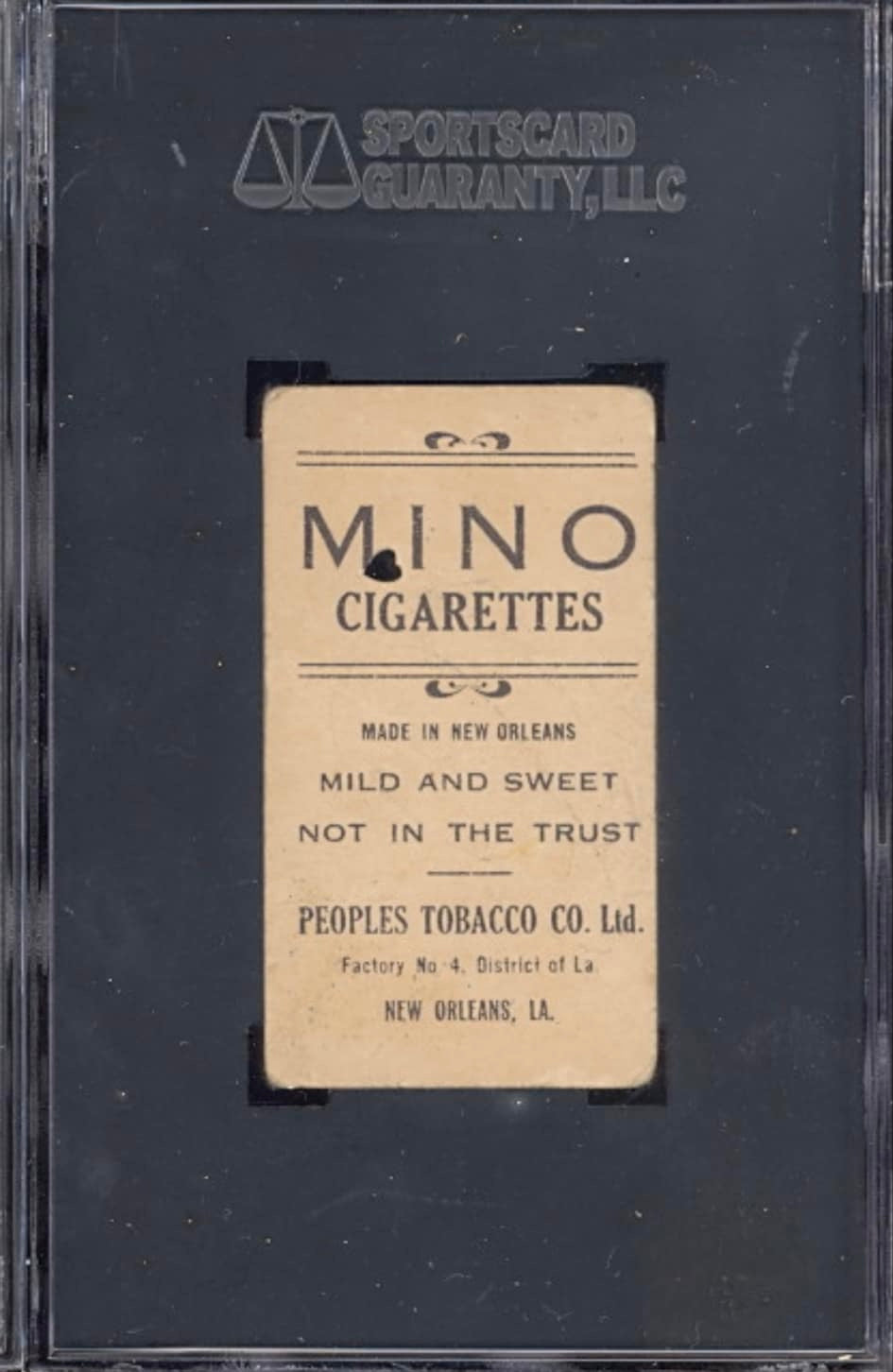 1911-16 GEORGE MCQUILLAN MINO CIGARETTES (T216) SGC 1