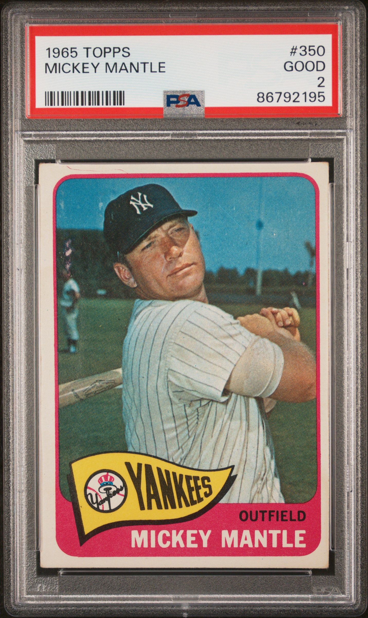 1965 TOPPS MICKEY MANTLE #350 PSA 2