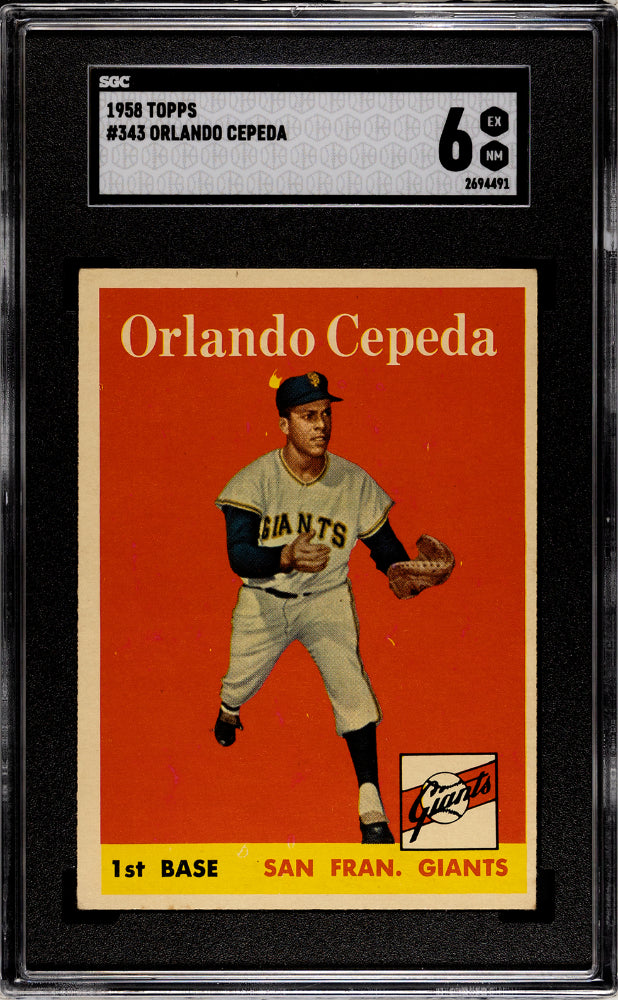 1958 TOPPS ORLANDO CEPEDA #343 SGC 6