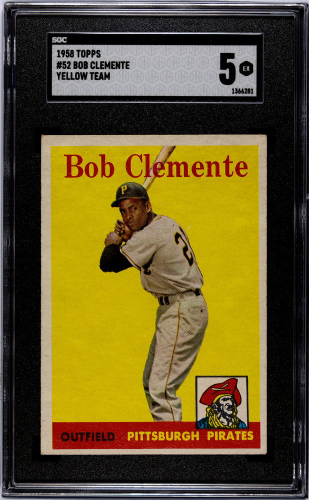 1958 TOPPS BOB CLEMENTE YELLOW TEAM #52 SGC 5