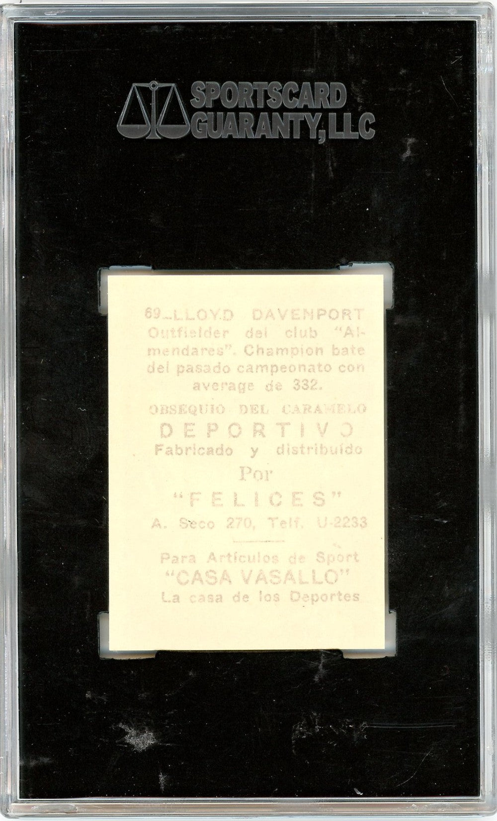 1946 Caramelo Deportivo Lloyd Davenport #69 SGC 6