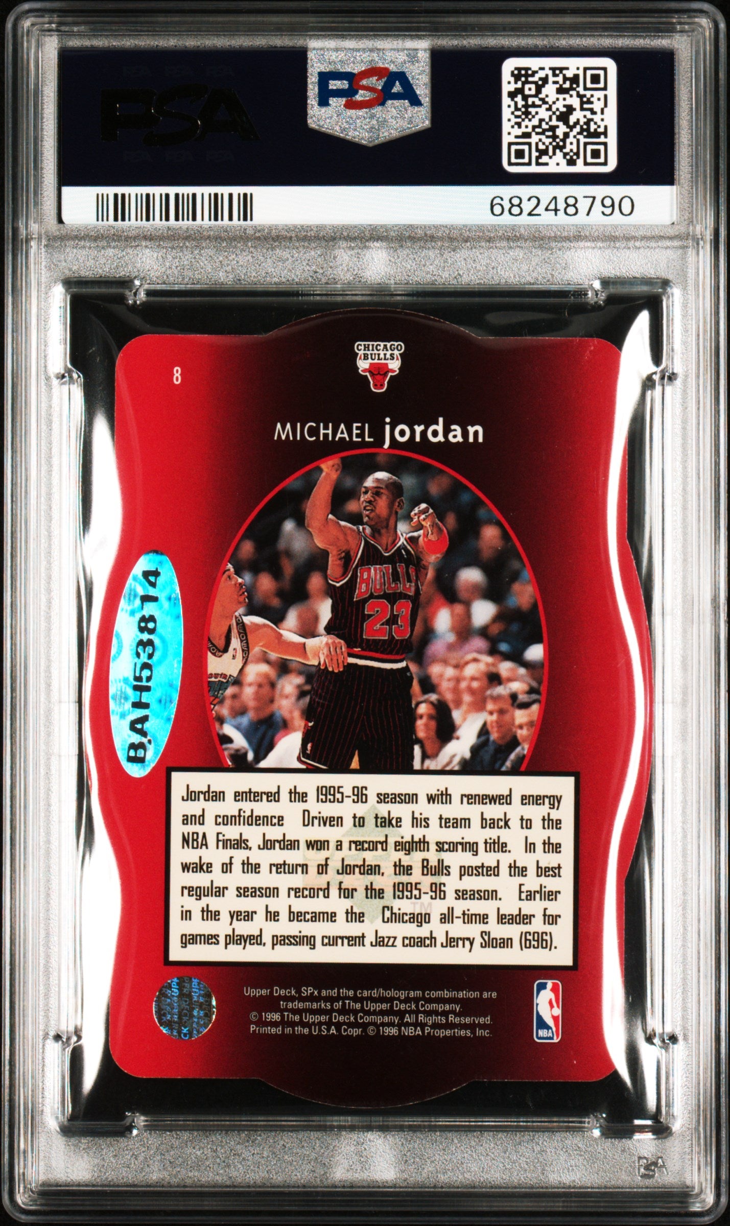 1996 SPX Michael Jordan #8 Autograph PSA 7 Auto 10