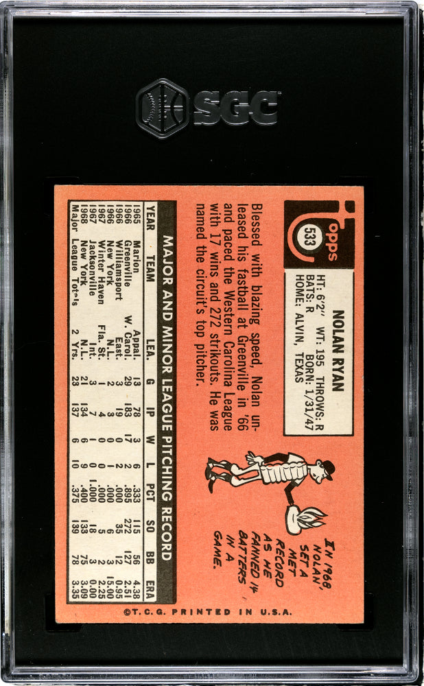 1969 Topps Nolan Ryan #533 SGC 5.5