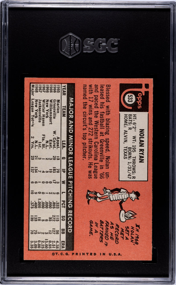 1969 Topps Nolan Ryan #533 SGC 6