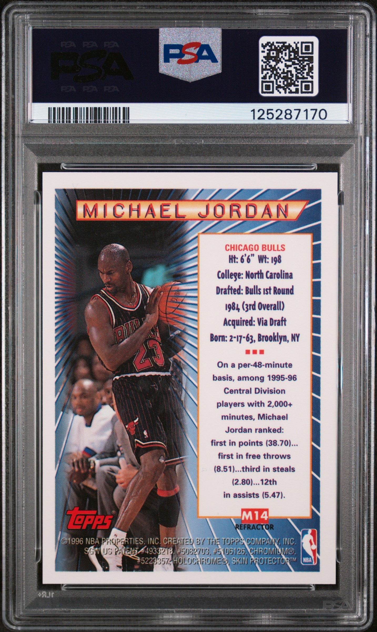 1996 Topps Mystery Finest Michael Jordan #M14 Super Team NBA Finals PSA 9