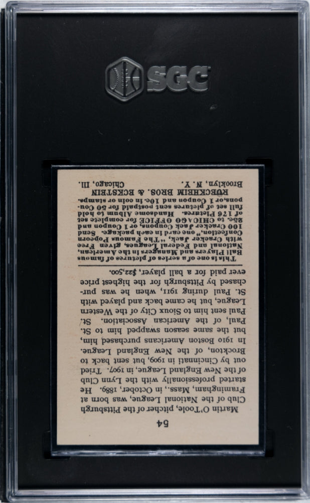 1915 Cracker Jack Martin O'toole #54 SGC 7