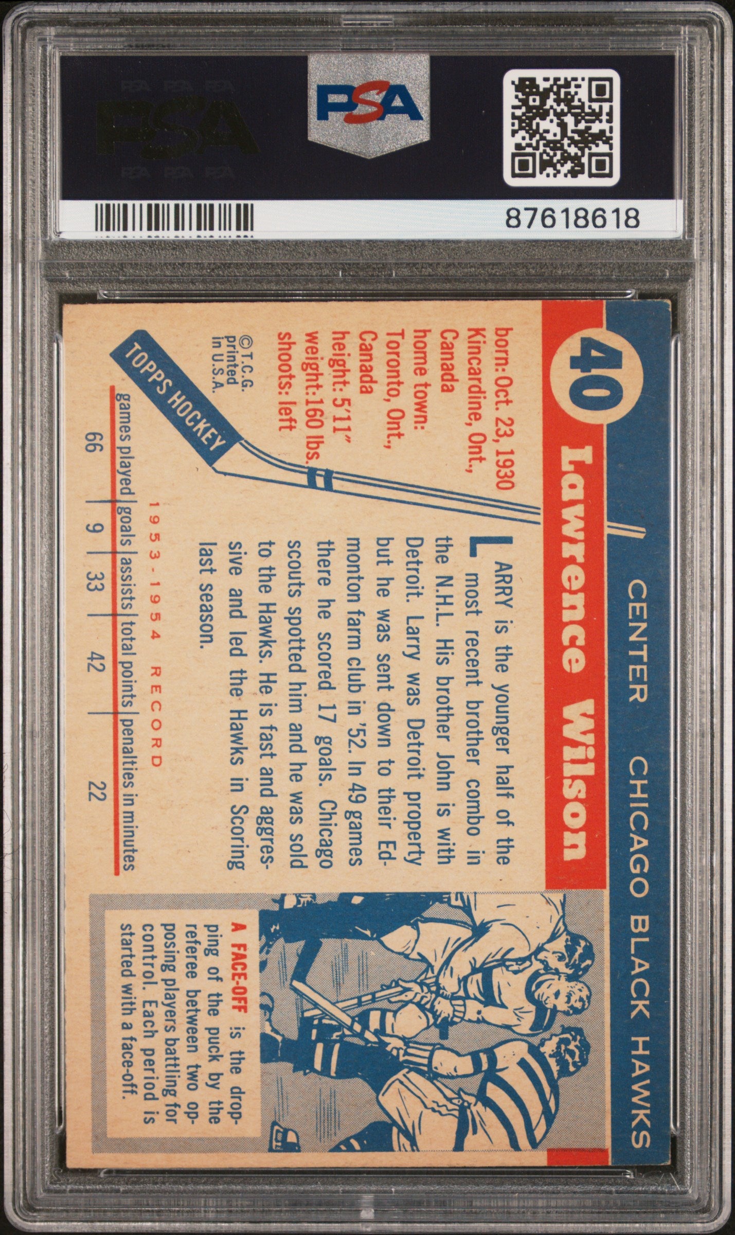 1954 Topps Larry Wilson #40 PSA 5