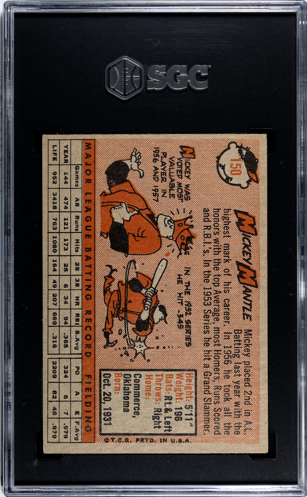 1958 Topps Mickey Mantle #150 SGC 6.5