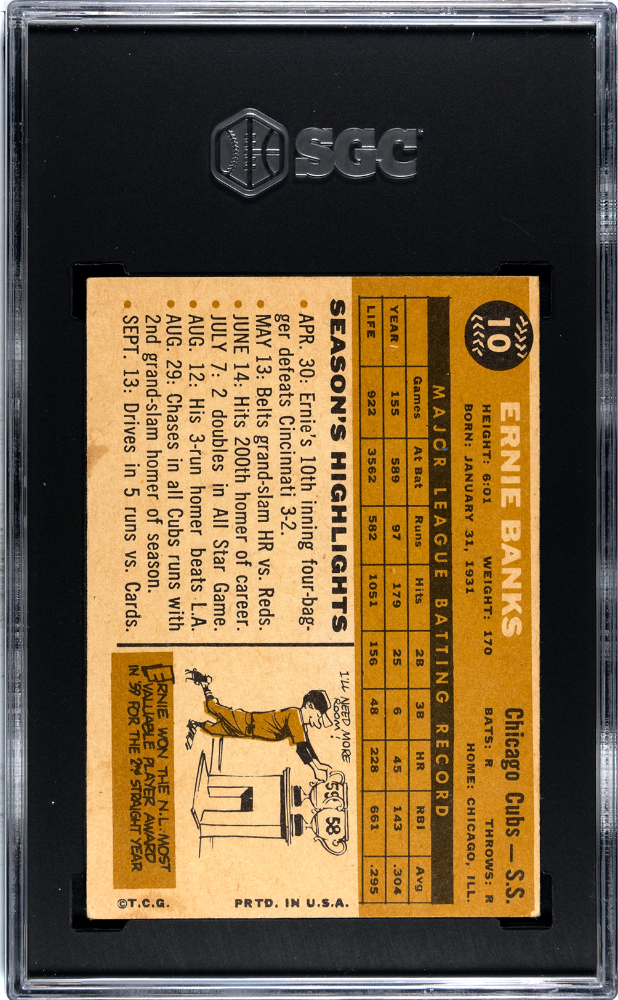 1960 Topps Ernie Banks #10 SGC 5