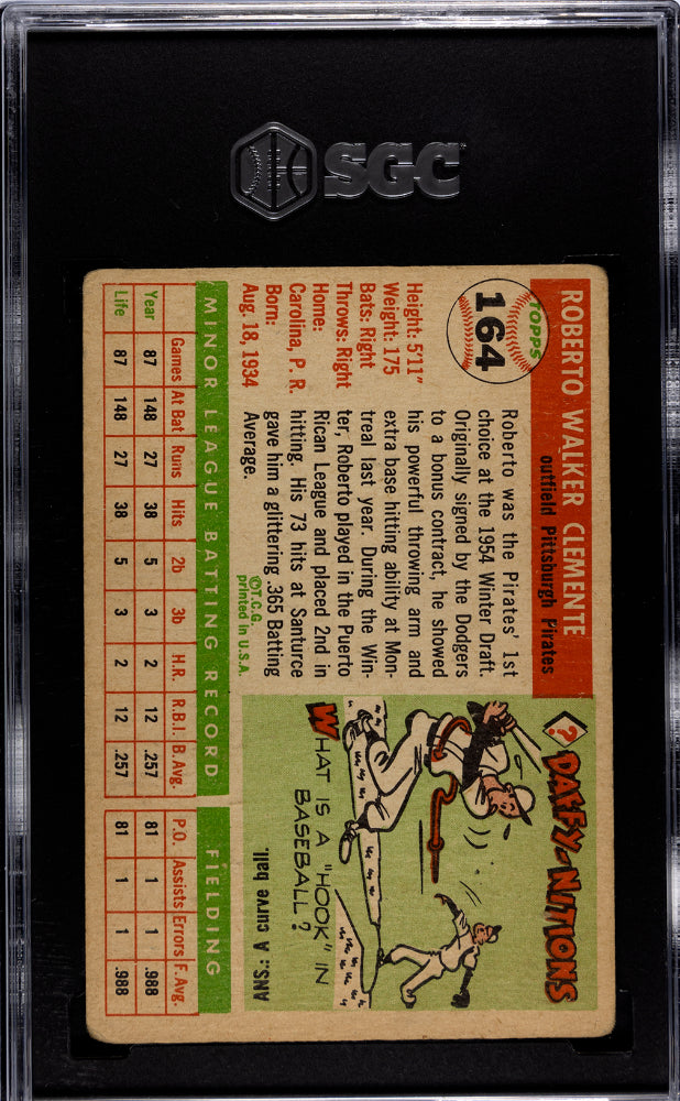 1955 Topps Roberto Clemente #164 SGC 1.5