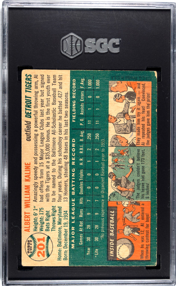 1954 Topps Al Kaline #201 SGC 3.5