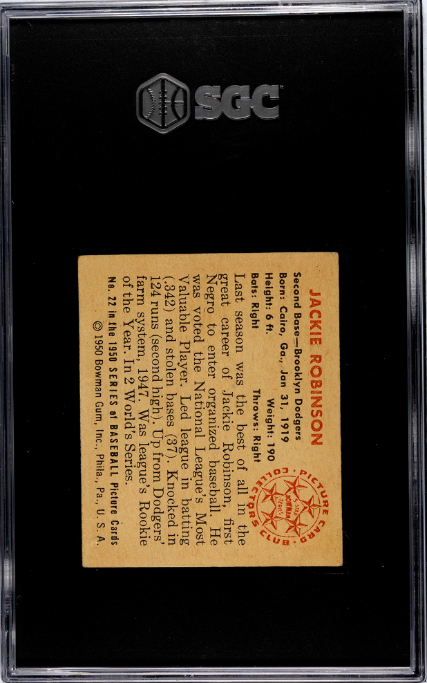 1950 Bowman Jackie Robinson #22 SGC 5
