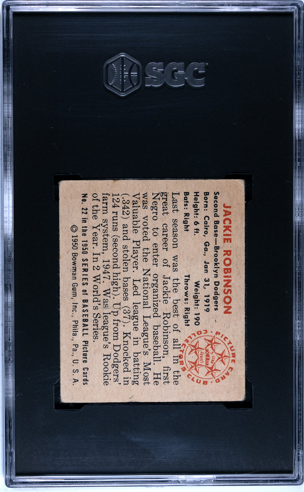 1950 Bowman Jackie Robinson #22 SGC 2