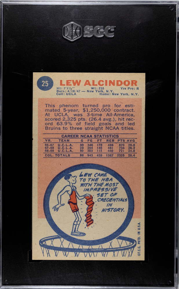 1969 Topps Lew Alcindor #25 SGC 4