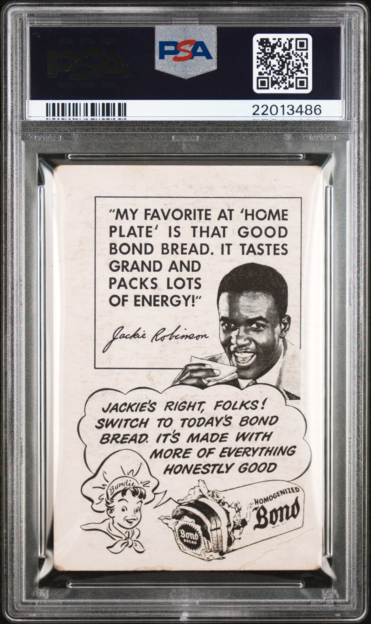 1947 Bond Bread Jackie Robinson Jackie Robinson Sliding PSA 2