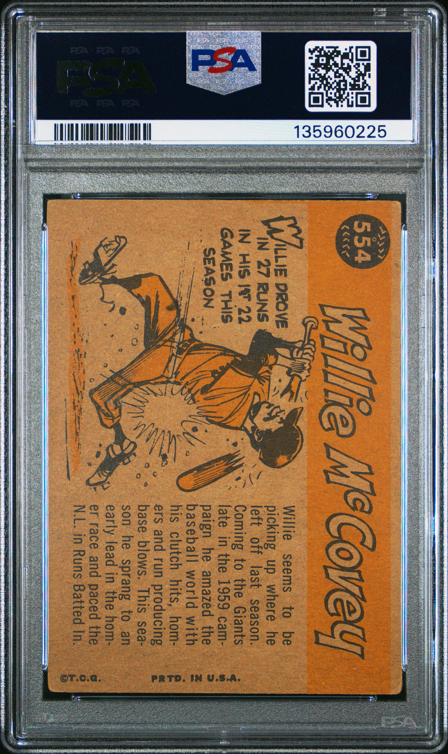 1960 Topps Willie Mccovey #554 All Star PSA 2