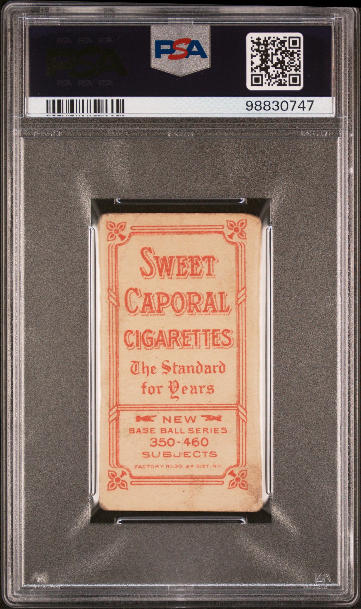 1909-11 T206 Sweet Caporal 350-460/30 Rube Oldring Batting PSA 1