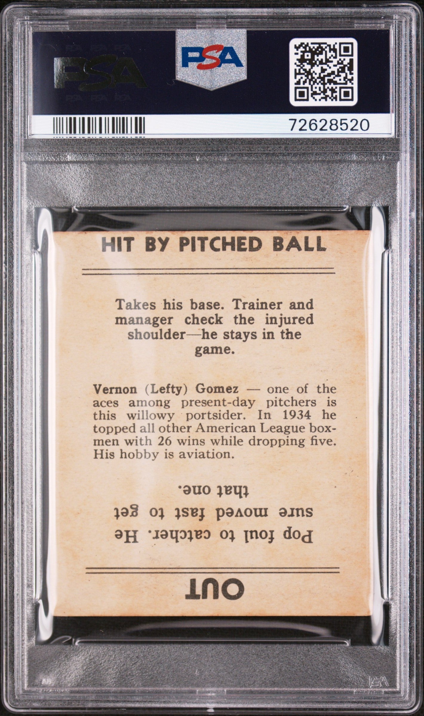 1936 Goudey "lefty" Gomez PSA 3