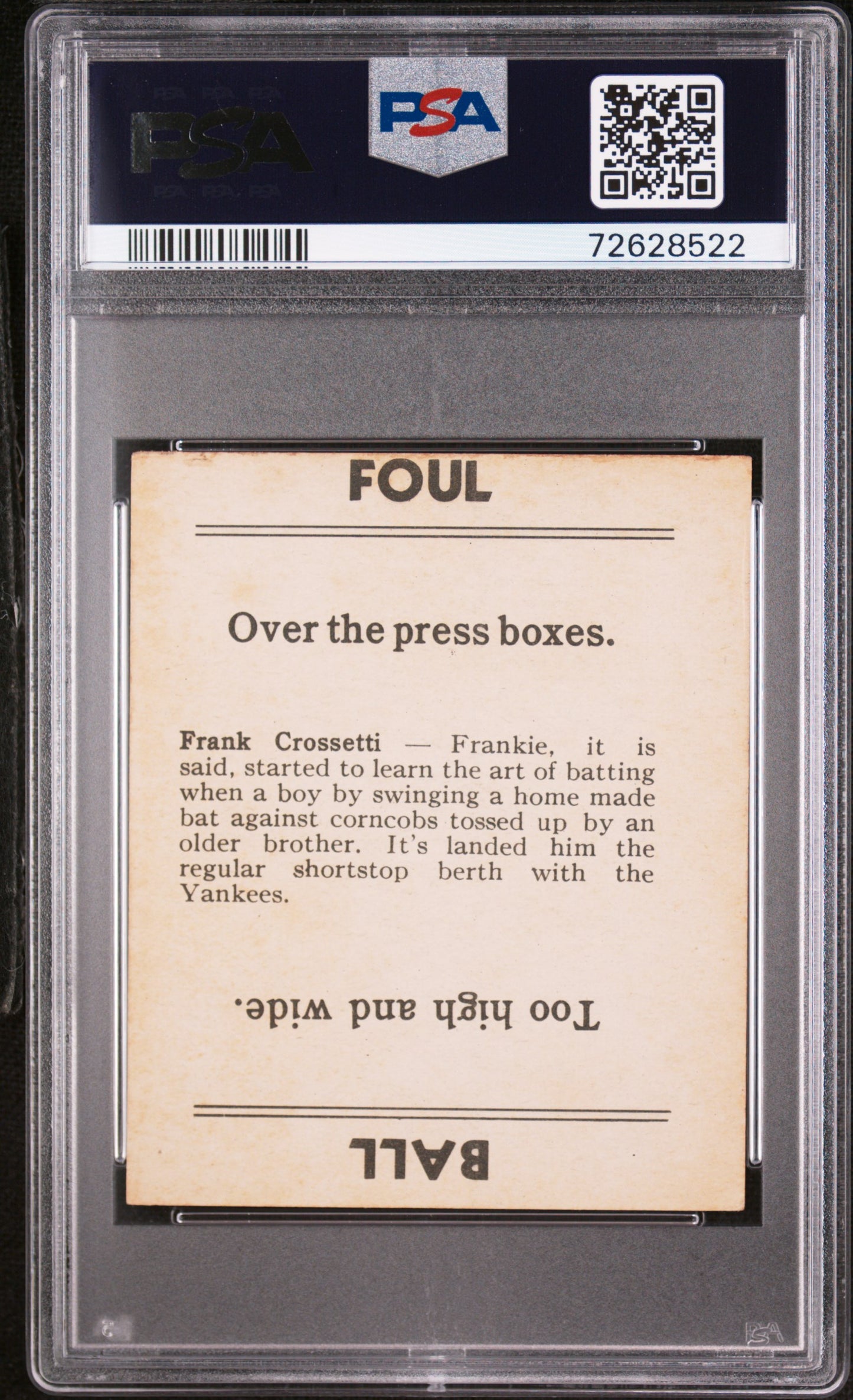 1936 Goudey Frank Crosetti PSA 4