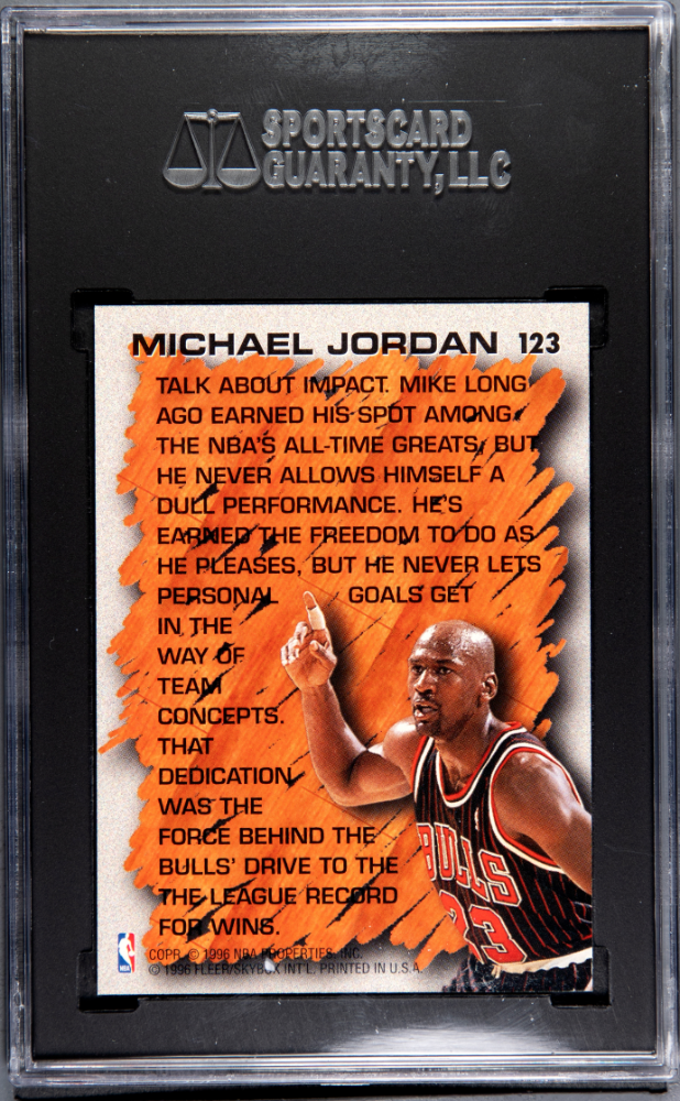 1996 Fleer Michael Jordan #123 Hardwood Leader SGC 10