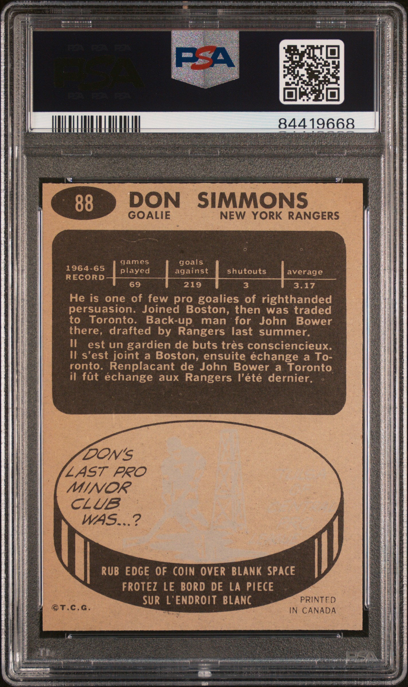 1965 Topps Don Simmons #88 PSA 8